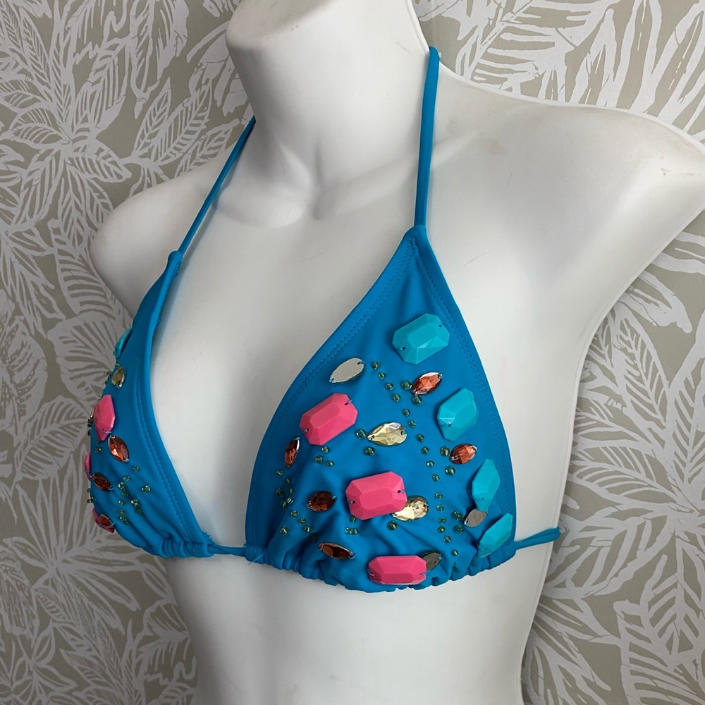 Exhilaration jeweled bikini top